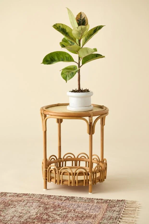 Zoe Round Rattan Storage Side Table