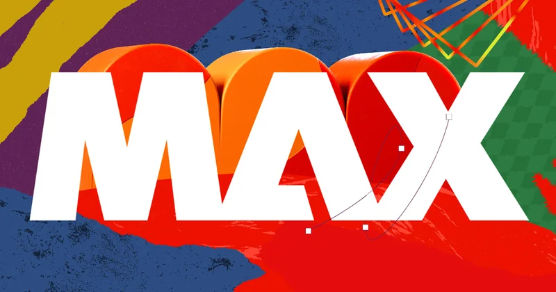 An image of the Adobe MAX 2023 logo on a colorful background.