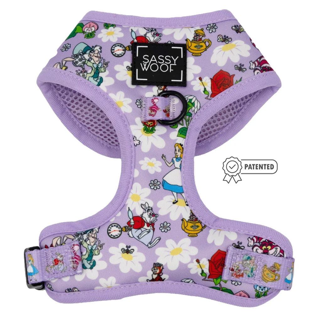 Image of Dog Adjustable Harness - Alice in Wonderland (Purple)