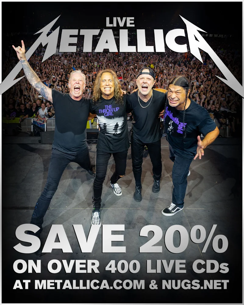 Save 20% on Live Metallica CDs