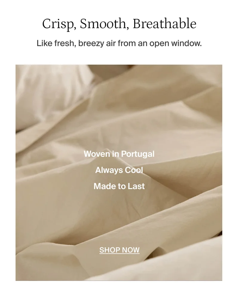 Crisp, smooth, breathable. Shop now.