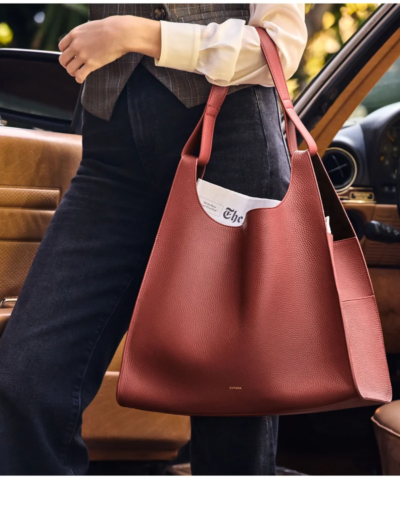 Oversized Double Look Bag Dark Terracotta
