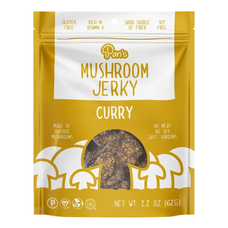 Image of Curry Mushroom Jerky (3-pack)