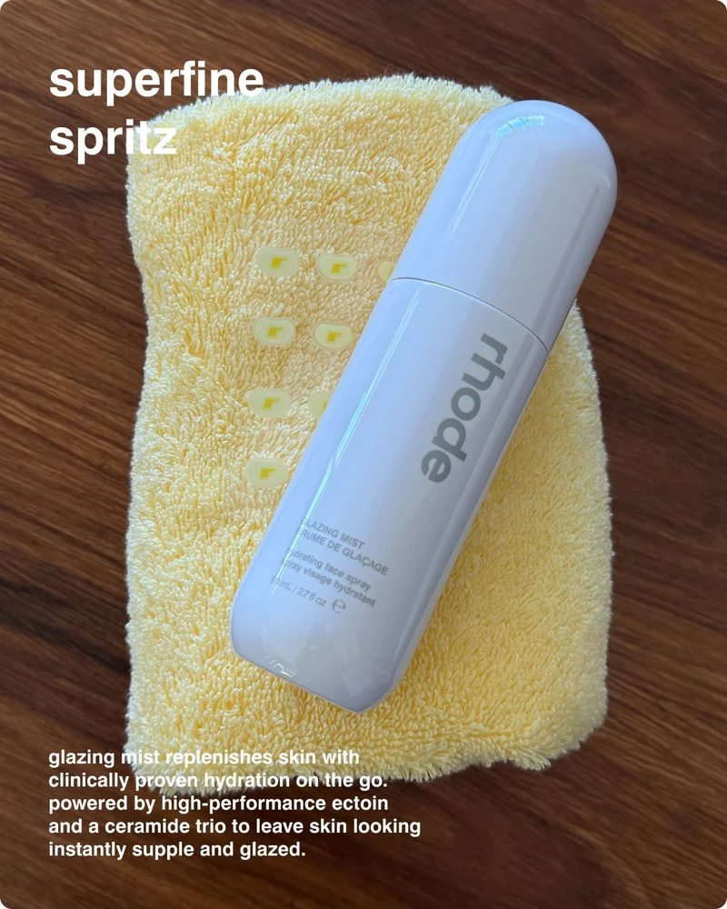 super fine spritz - glazing mist replenishes skin with clinically proven hydration on the go. Powered by high-performance ectoin and a ceramide trio to leave skin looking instantly supple and glazed.​