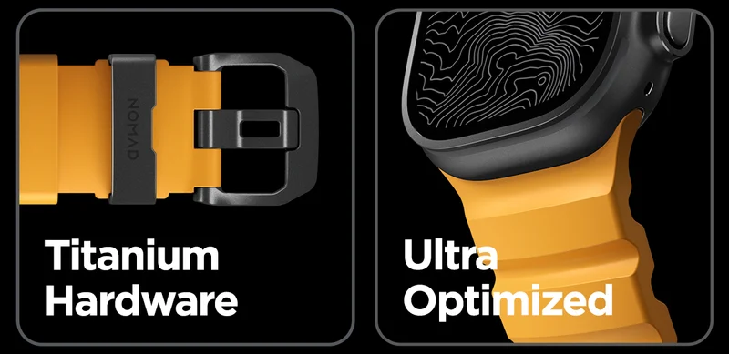 Rocky Point Band stands up to Apple Watch Ultra’s wider frame while its titanium hardware perfectly matches the watch’s finish.
