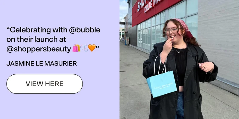 "Celebrating with @bubble on their launch at @shoppersbeauty" Jasmine Le Masurier