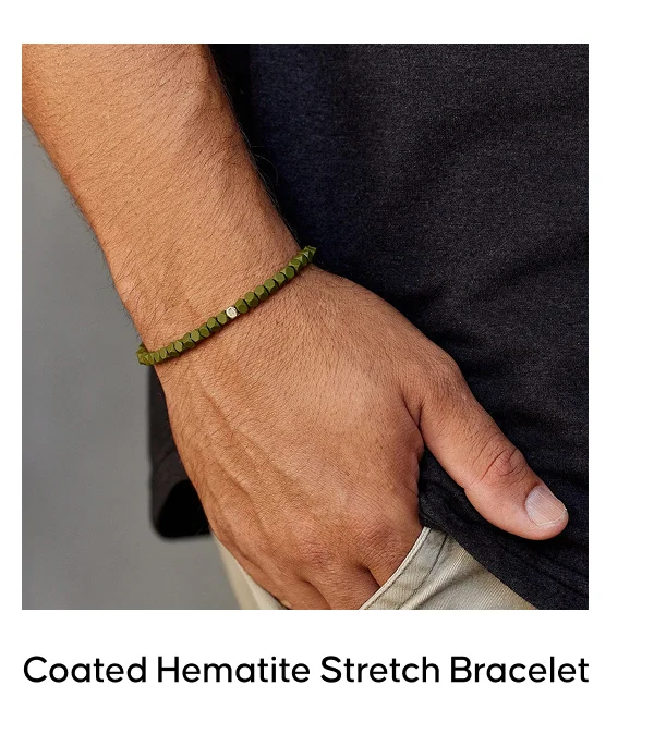 Coated Hematite Stretch Bracelet