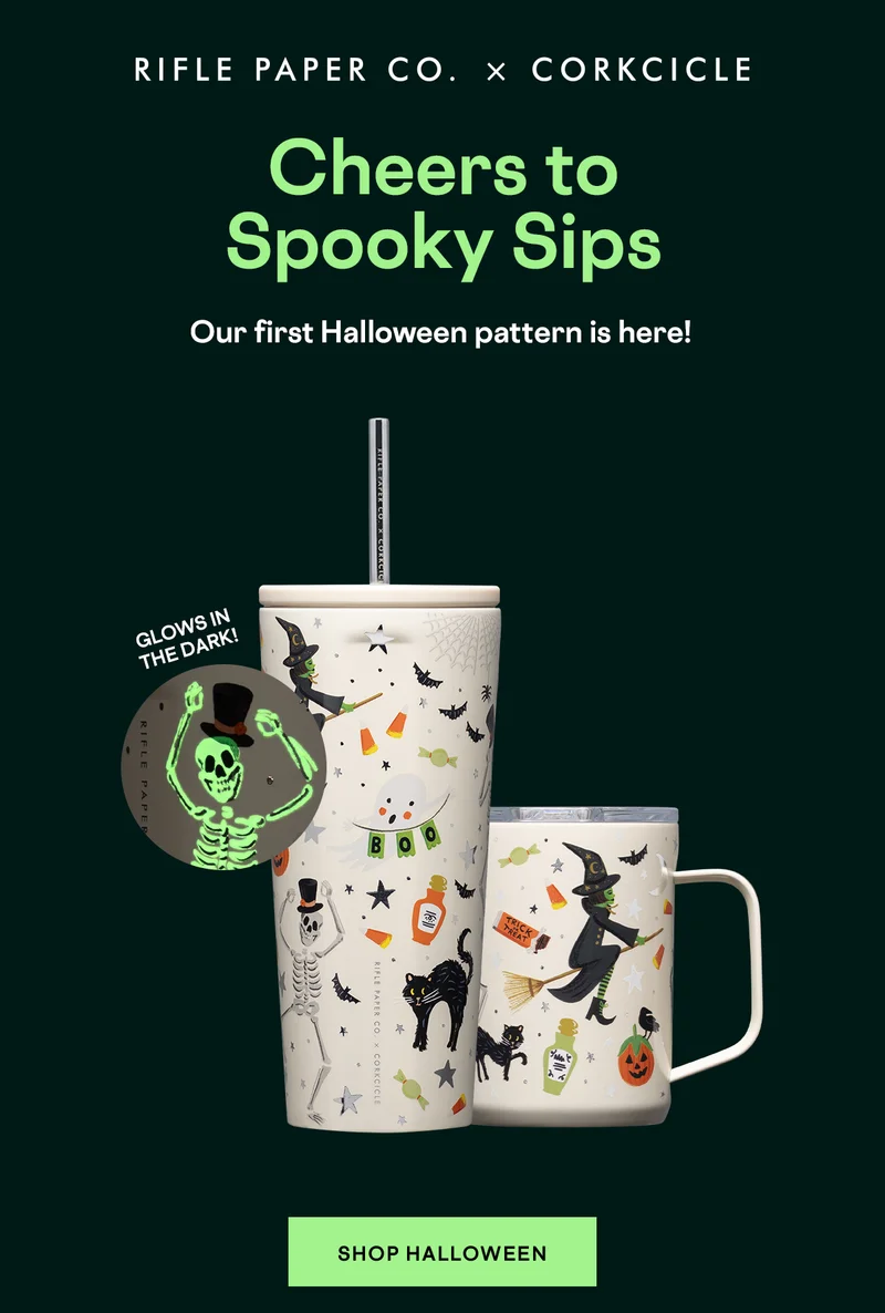 NEW Rifle Paper Co. x CORKCICLE Halloween drinkware!
