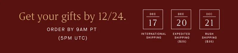 Get your gifts by 12/24.