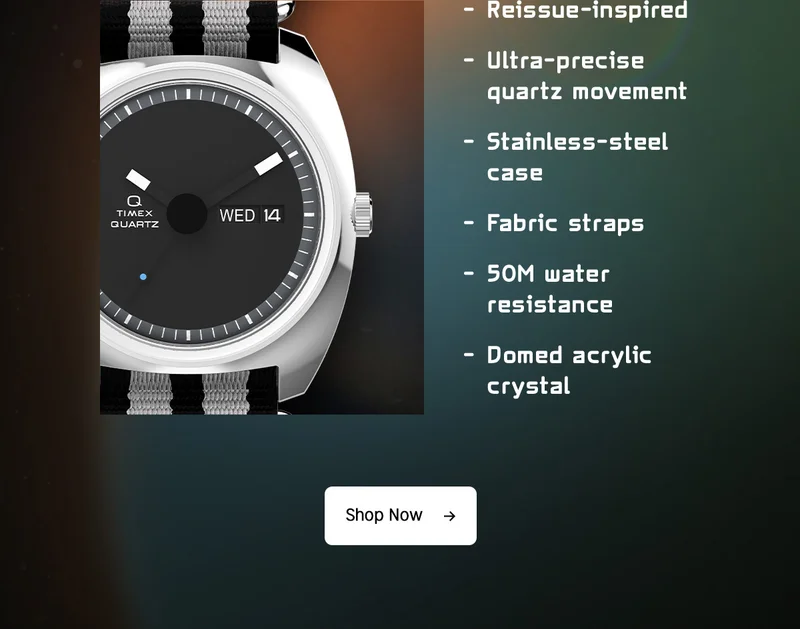 Reissue-inspired | Ultra-precise quartz movement | Stainless-steel case | Fabric straps | 50M water resistance | Domed acrylic crystal | Shop Now