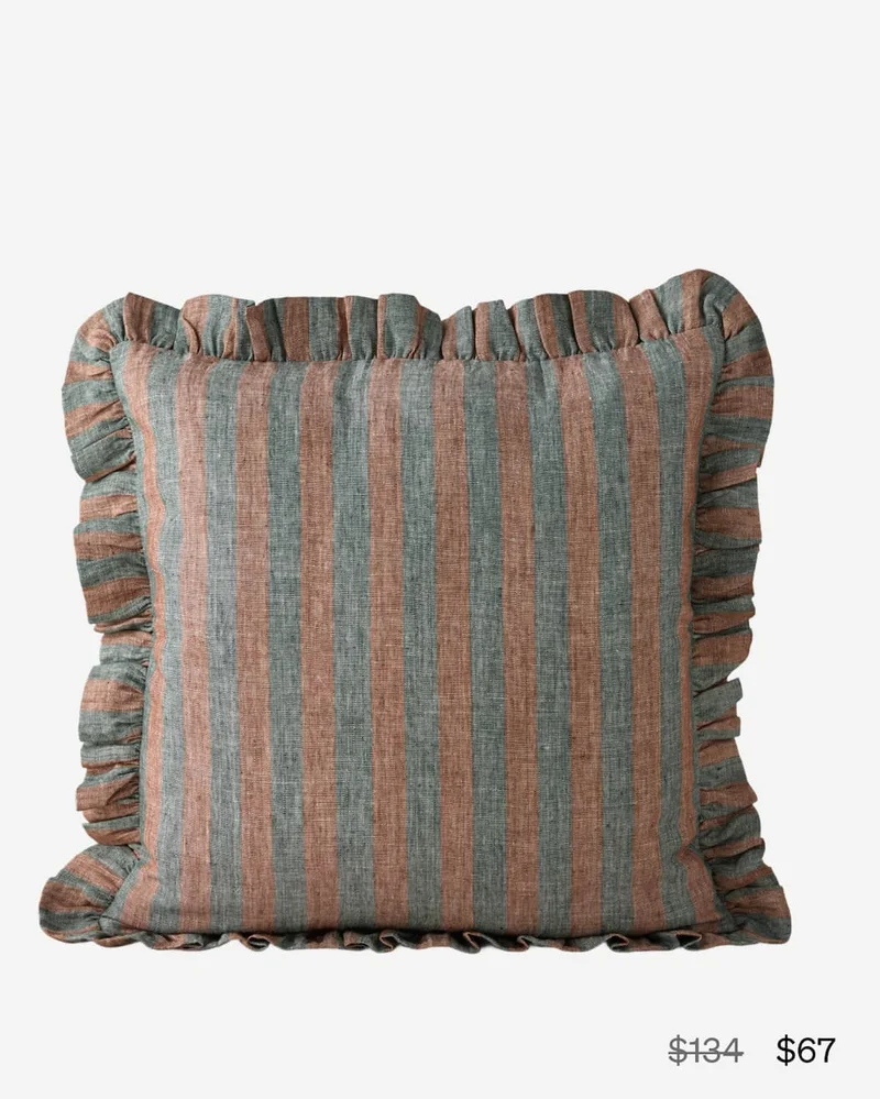 Shop Amaroso Linen Ruffle Pillow