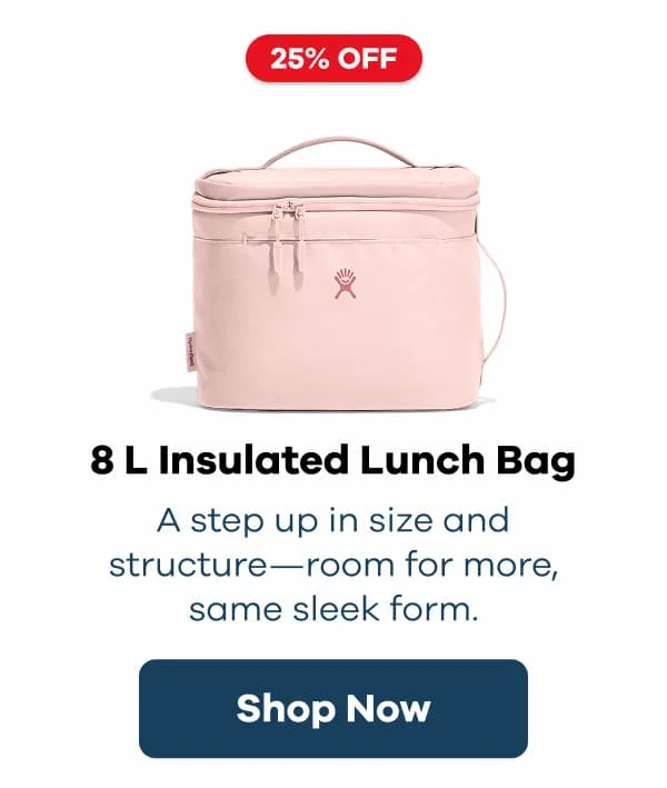 25% OFF 8 L Insulated Lunch Bag. A step up in size and structure—room for more, same sleek form. | Shop Now