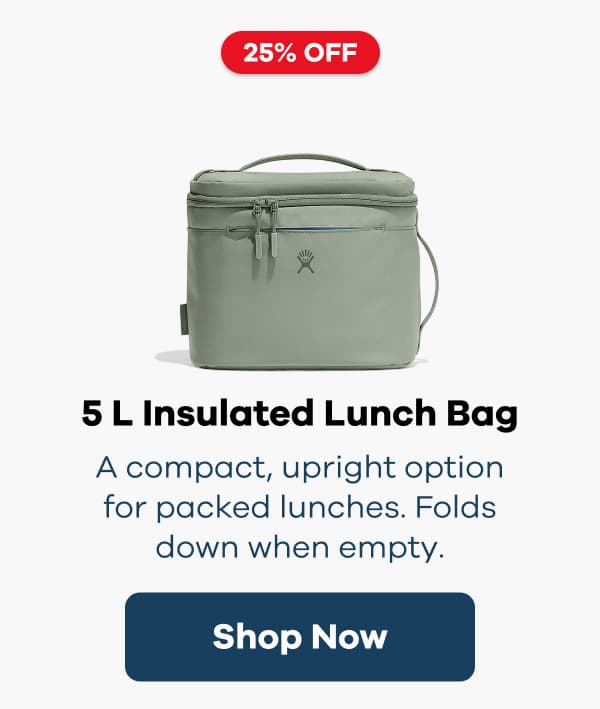 25% OFF 5 L Insulated Lunch Bag. A compact, upright option for packed lunches. Folds down when empty. | Shop Now