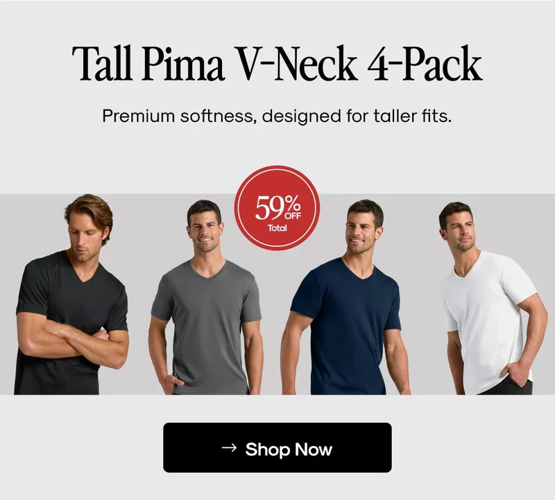 Tall Pima V-Neck 4-Packs
