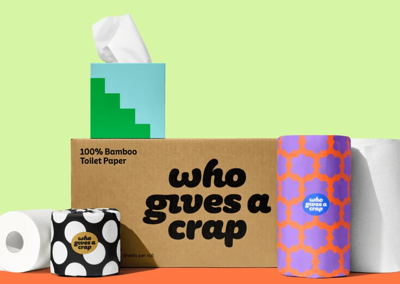 Image: Who Gives A Crap bundle with 100% Bamboo Toilet Paper, Paper Towels, and Tissues
