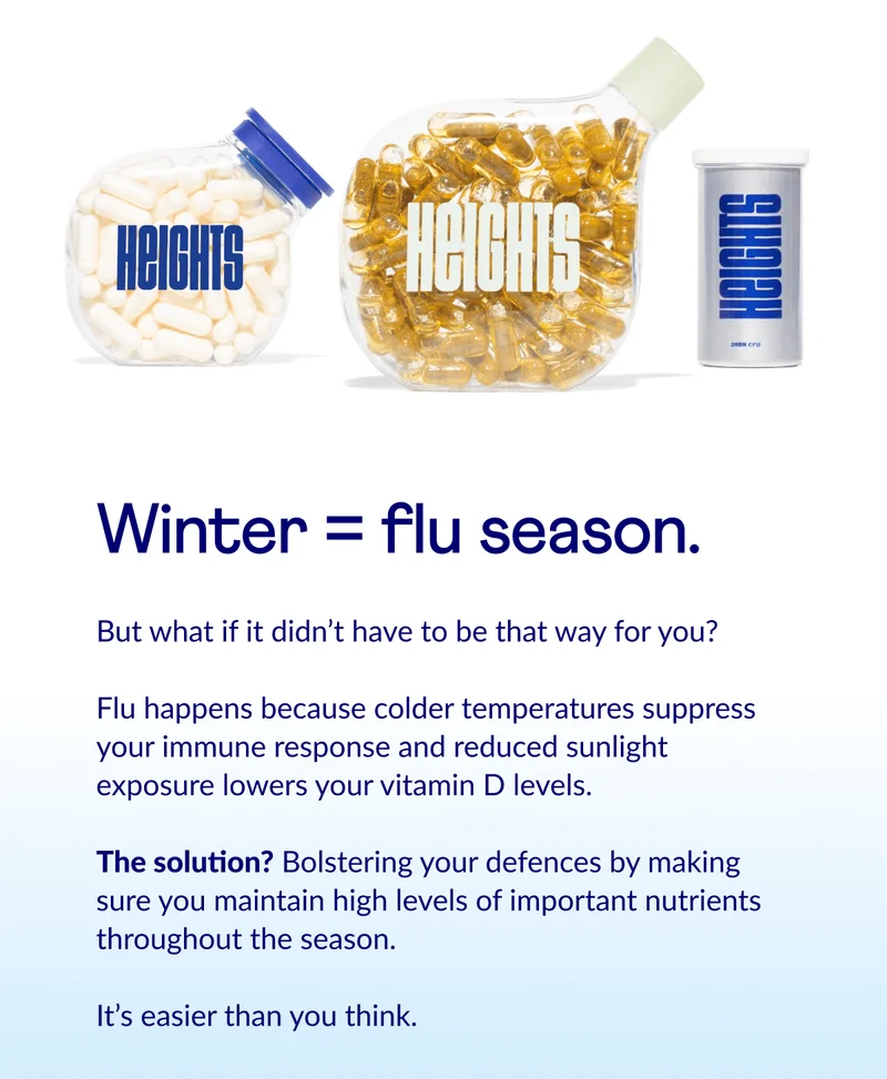 Flu happens because colder temperatures suppress your immune response and reduced sunlight exposure lowers your vitamin D levels.
