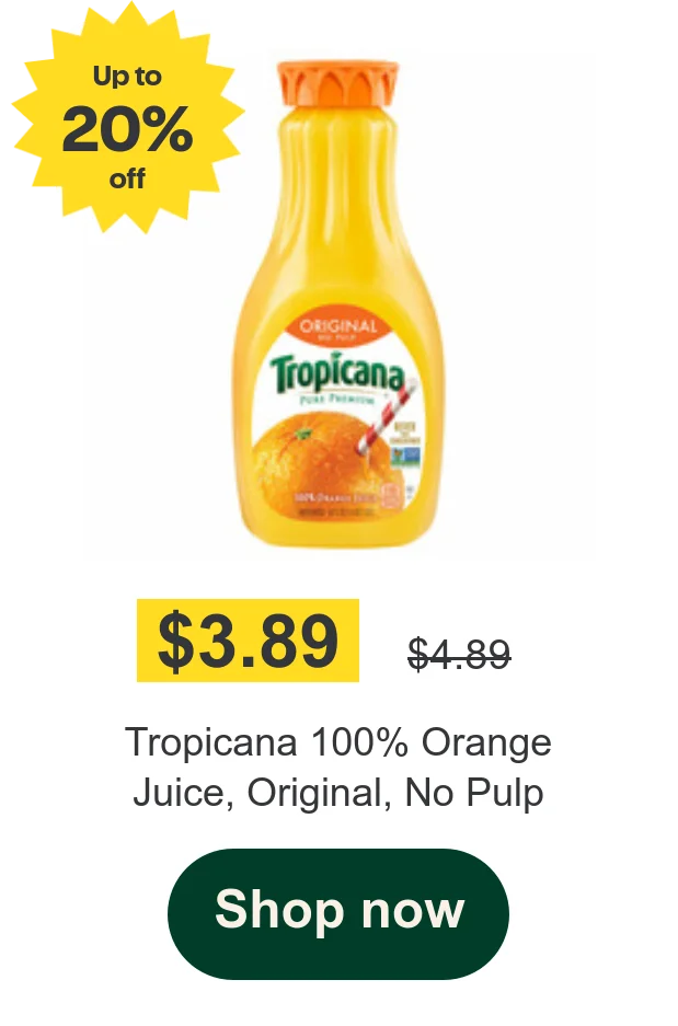 Tropicana 100% Orange Juice, Original, No Pulp
