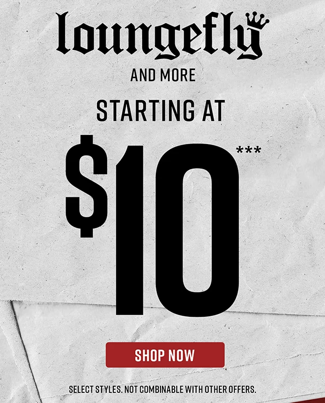 Loungefly and More Starting at $10. Select Styles. Not Combinable with Other Offers. Shop Now