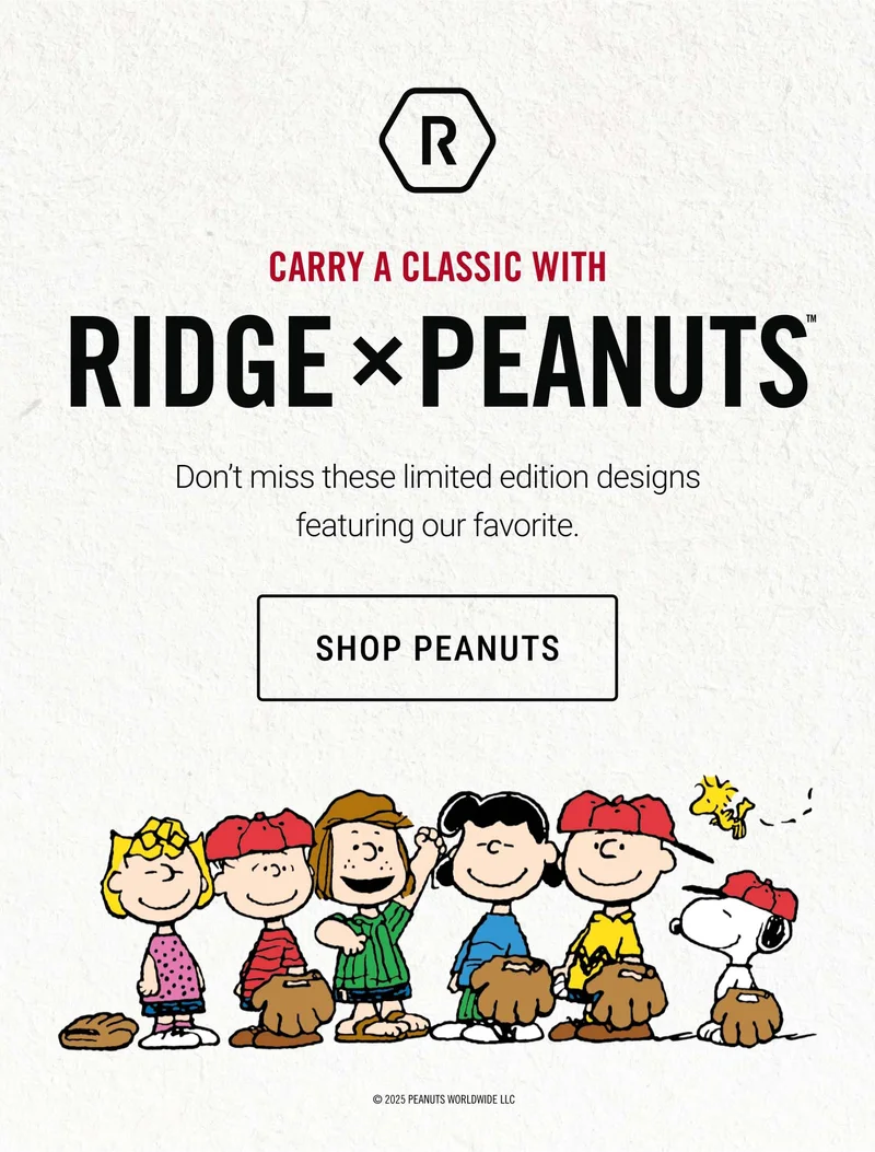 Carry a Classic with Ridge x Peanuts Collection