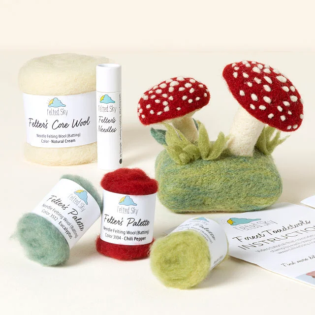 DIY Forest Toadstools Needle Felting Kit
