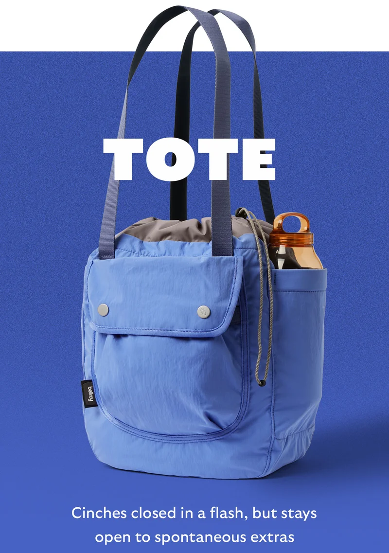 Cinch Tote  Cinches closed in a flash, but stays open to spontaneous extras