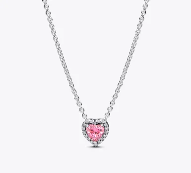 Pink Elevated Heart Necklace