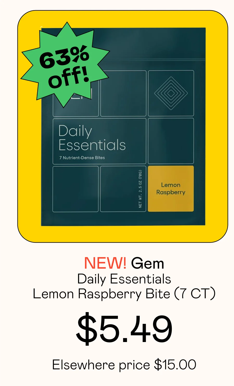 Daily Essentials Lemon Raspberry Bite (7 CT)