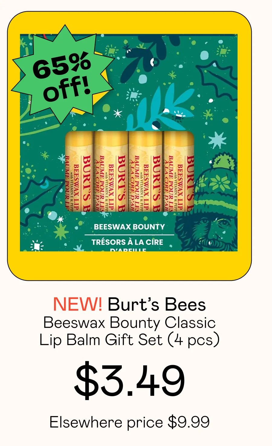 Beeswax Bounty Classic Lip Balm Gift Set (4 pcs)