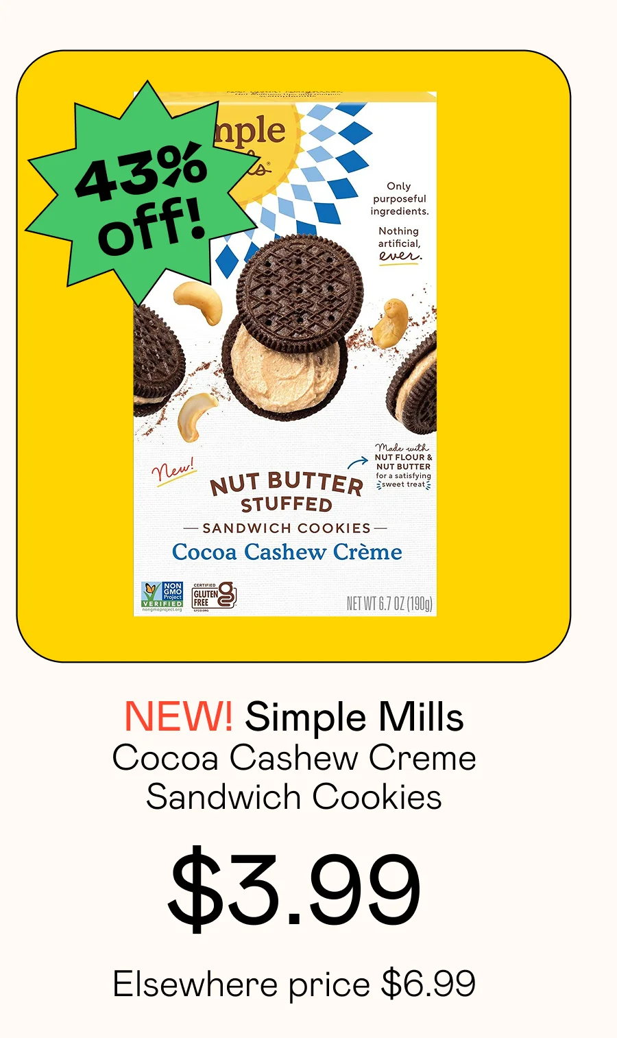 Cocoa Cashew Creme Sandwich Cookies