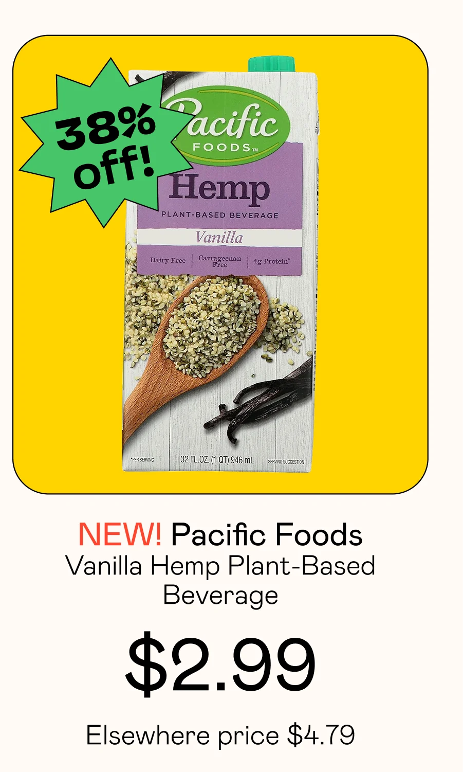 Vanilla Hemp Plant-Based Beverage