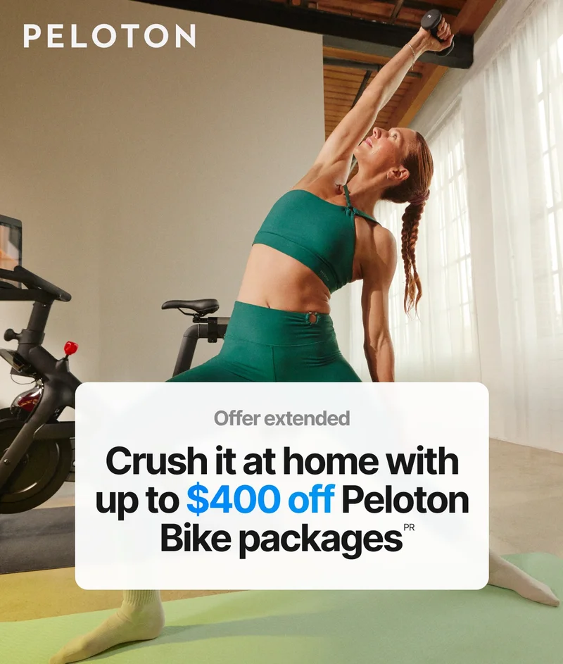 Crush it at home with up to $400 off Peloton Bike packages