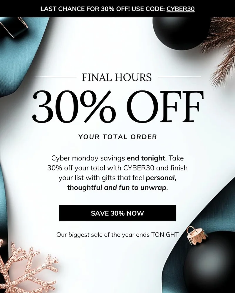 Shop Cyber Monday 30% OFF