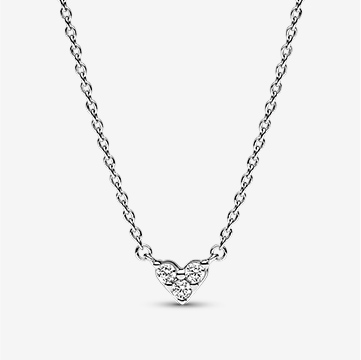 Triple Stone Heart Collier Necklace