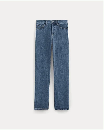 Image | The '90s Loose Straight Jean | Medium Blue