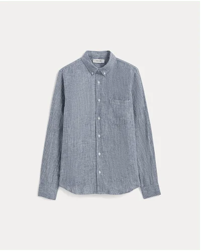 Image | The Classic Shirt in Linen | White / Blue