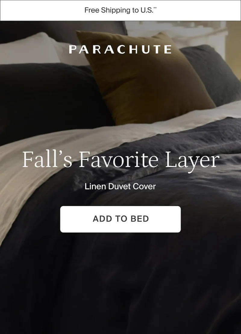 Fall's favorite layer. Linen duvet cover. Add to bed.