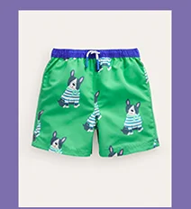 Swim Shorts - Pea Green Dogs