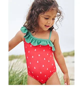 One Shoulder Textured Swimsuit - Jam Strawberry Pip