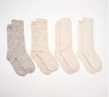Barefoot Dreams Set of 4 CozyChic Heathered Socks