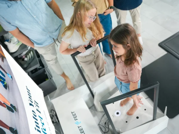Girl getting a fit id scan
