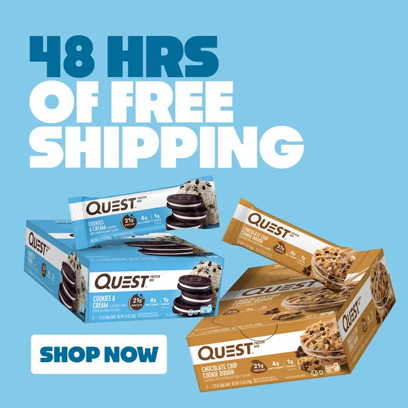 48 hours of free shipping on everything Quest