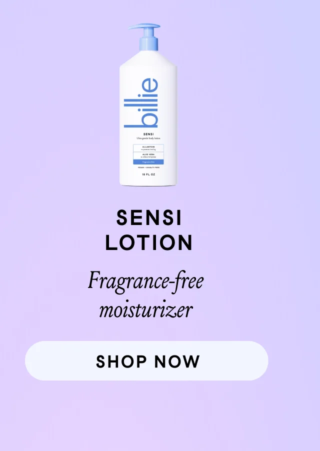 sensi lotion. fragrance-free moisturizer. shop now