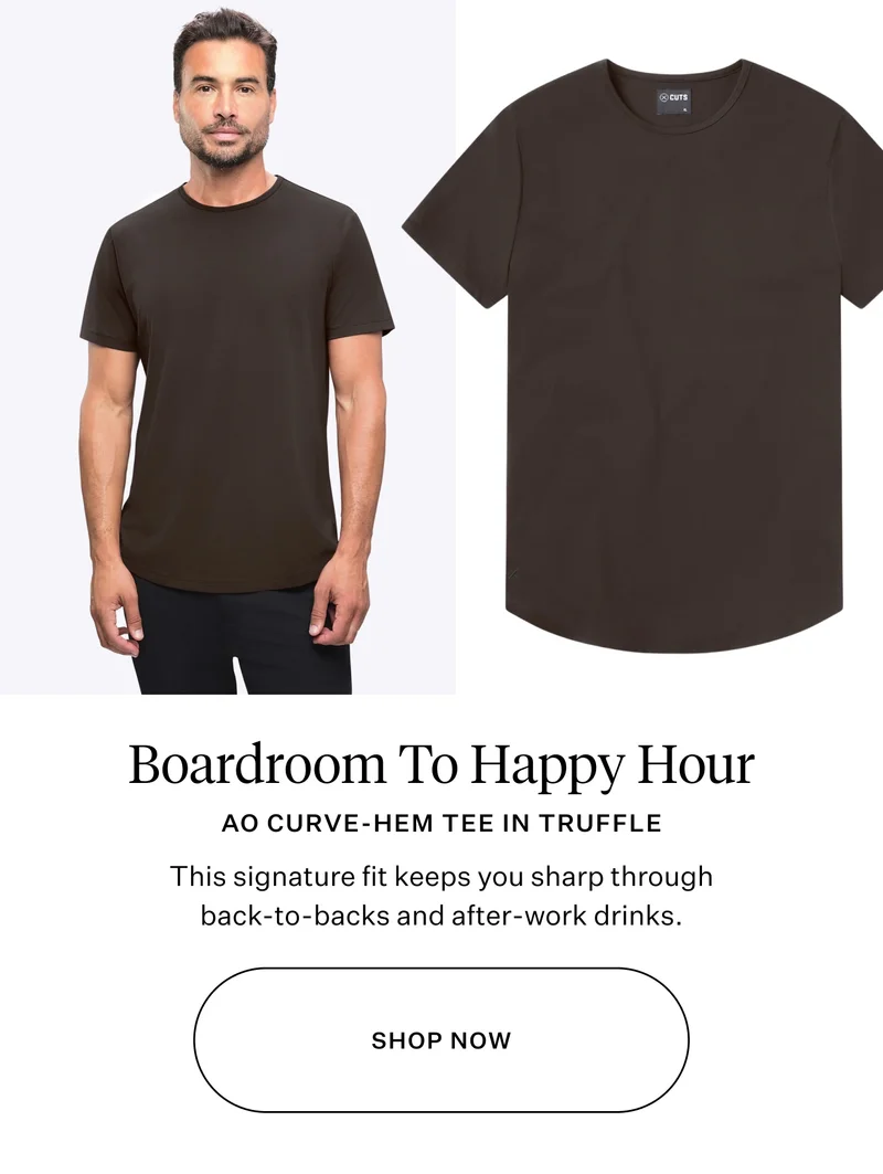 AO Curve-Hem Tee in Truffle