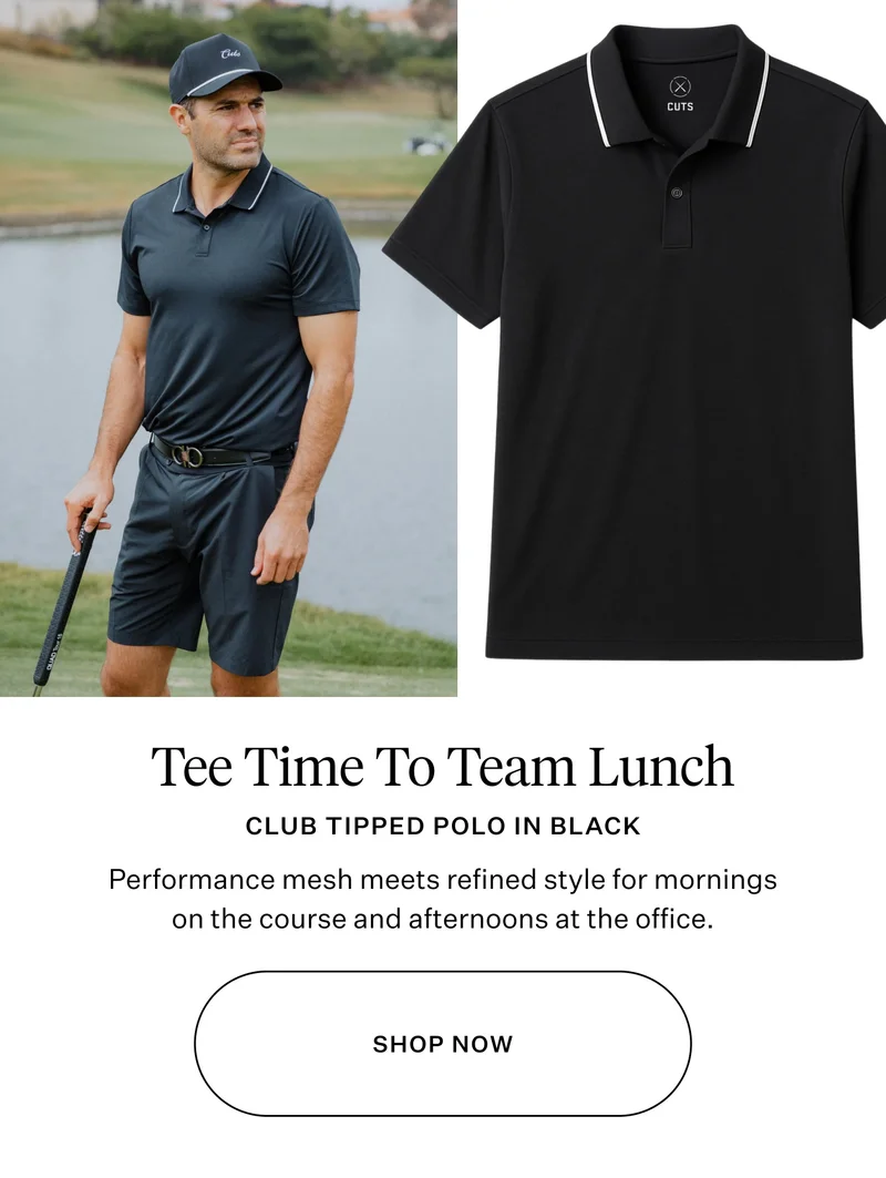 Club Tipped Polo in Black