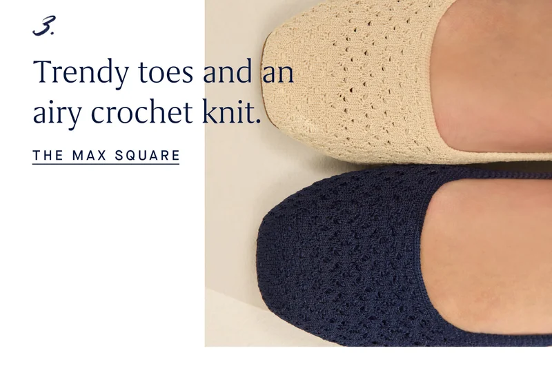 3. Trendy toes and an airy crochet knit. THE MAX SQUARE