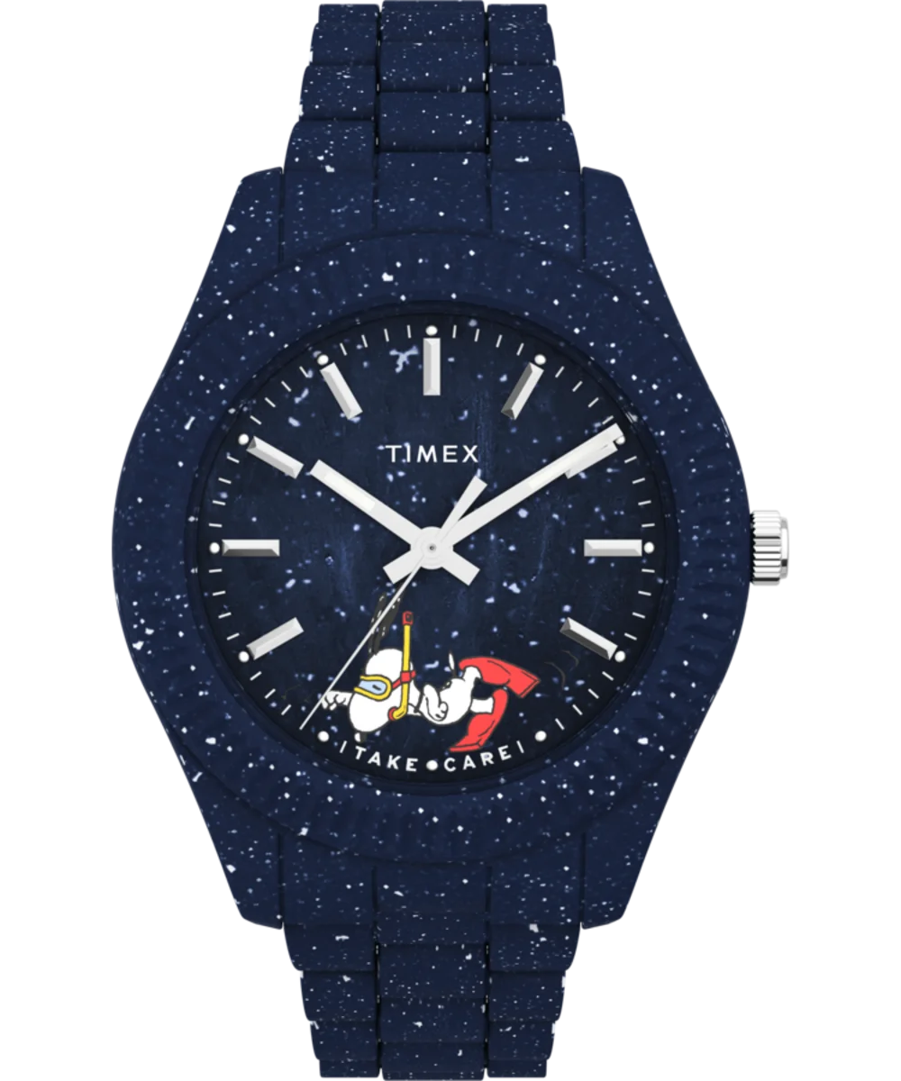 Image of Timex Legacy Ocean x Peanuts 42mm Recycled Bracelet Watch
