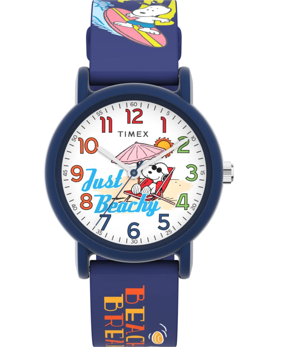 Image of Timex x Peanuts Just Beachy 36mm Silicone Strap Watch