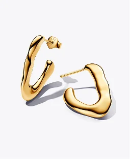 Organically V-shaped Open Hoop Earrings