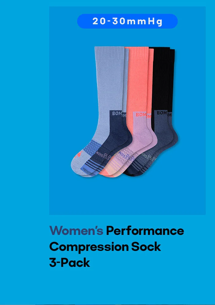 20-30mmHg Women's Performance Compression Sock 3-Pack