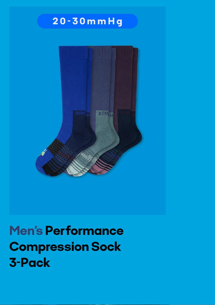 20-30mmHg Men's Performance Compression Sock 3-Pack